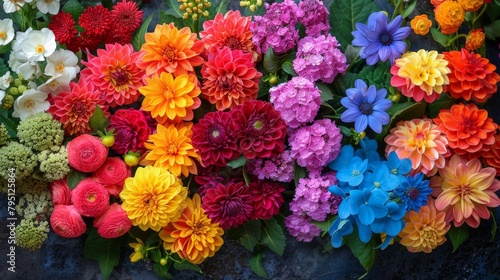 Colorful Variety of Flowers on a Table