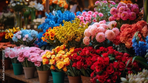 Colorful Variety of Flowers on a Table
