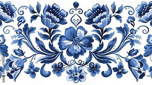 Seamless delftware pattern - traditional dutch photo