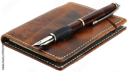 Office book and pen isolated on a transparent background, PNG, Ai