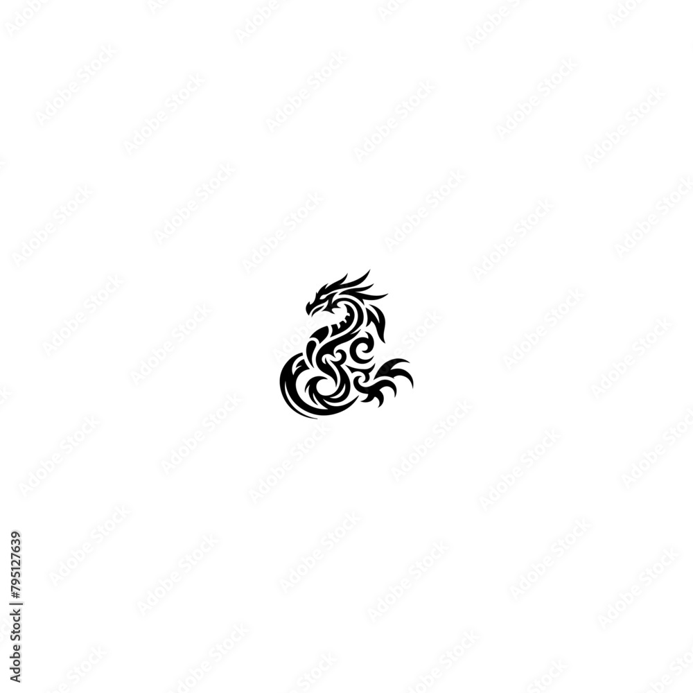 Tribal Dragon Tattoo Design in Black Ink
Tribal Dragon Tattoo Design in Black Ink