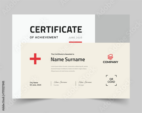 Clean Certificate of Appreciation template. Cool geometric design, certificate of achievement template (ID: 795127848)