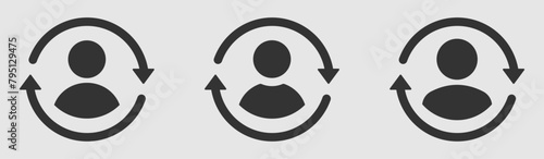 Synchronize user flat vector icons