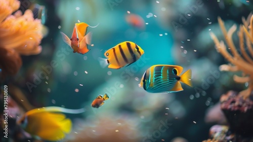  Colorful Goldfish Swimming in Aquarium