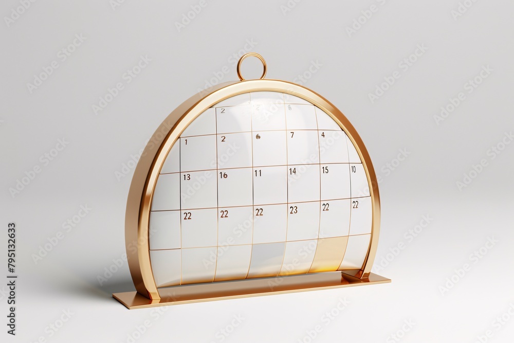 a white and gold calendar