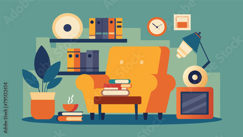 A calming retreat as one settles into a comfortable armchair and immerses in the soothing sounds of a handpicked vinyl collection providing a moment.