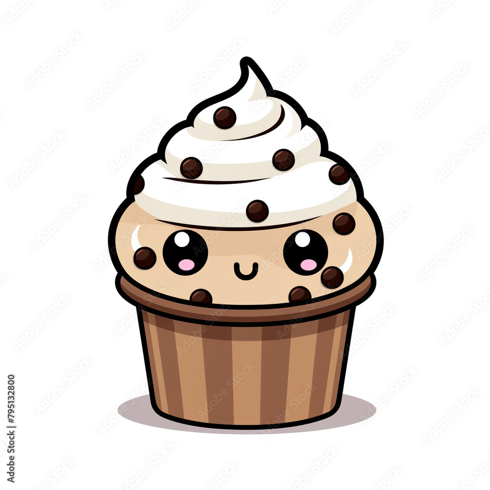 clipart kawaii, choc chip cookie, whip cream and sprinkles, soft pastel colour scheme, white background сreated with Generative Ai clipart kawaii, choc chip cookie, whip cream and sprinkles, soft pastel colour scheme, white background сreated with Generative Ai