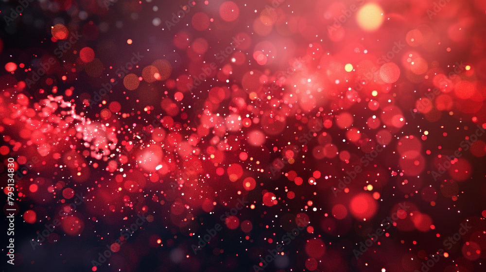 A vibrant burst of crimson particles dancing against a blurred background, evoking a sense of energy and passion.