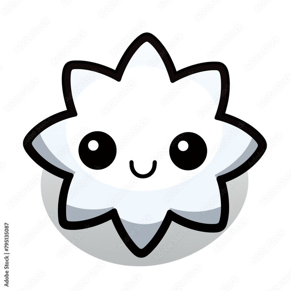 clipart kawaii, snowflake, white background сreated with Generative Ai clipart kawaii, snowflake, white background сreated with Generative Ai