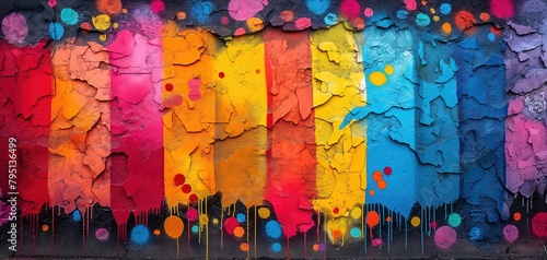 abstract graffiti wall colorful artful design background, generative Ai 