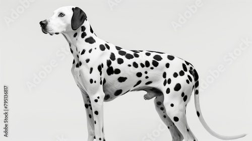 Dalmatian dog on white background