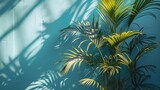Palm Trees Painting Against Blue Wall