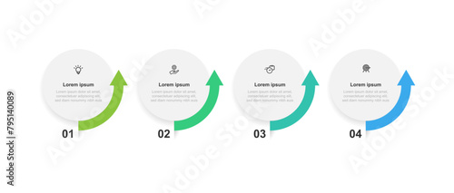 Design template infographic vector element with 4 step process 