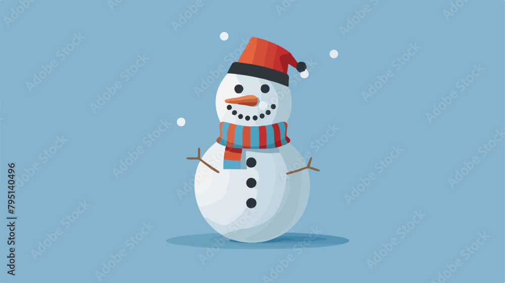 Snowman vector icon flat helper isolated from background