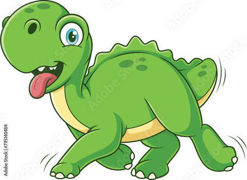 Cartoon dinosaur dog running vector illustration