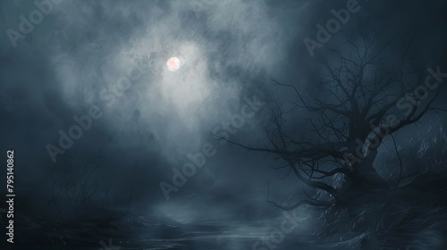 Atmospheric dark backdrop with a mysterious and ethereal quality