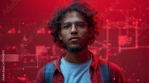 Man Working on Laptop at Table