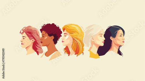 A portrait of women of different gender and age Vector