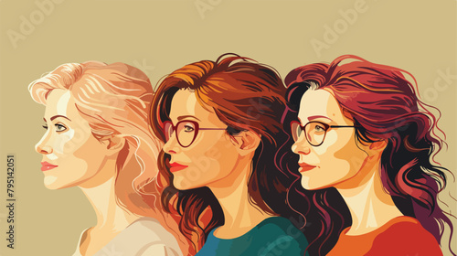 A portrait of women of different gender and age Vector