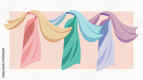A display of silk scarves in muted pastel hues evoking a sense of delicate beauty and femininity..