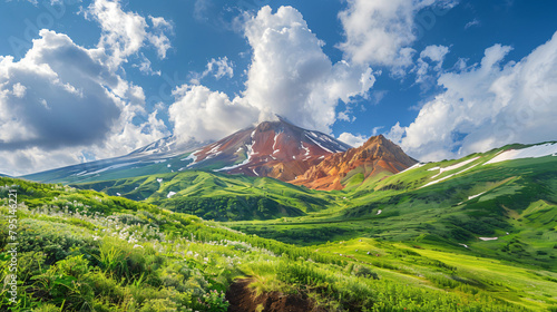 View of Vilyuchinsky volcano in Kamchatka peninsula  photo