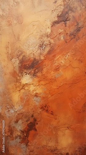 Rust color acrylic texture abstract painting rough.