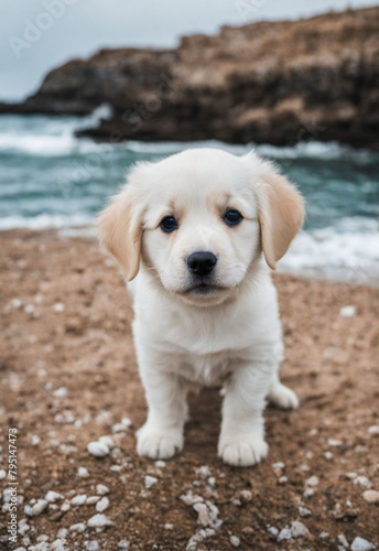 dog on the beach