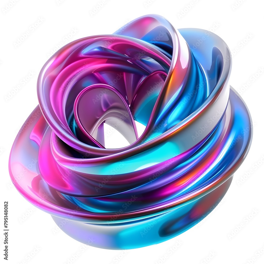 blue and  purple ribbon isolated on white AI generated