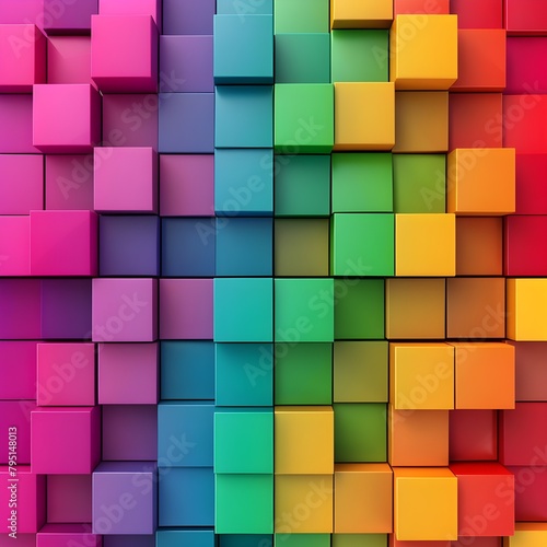 abstract colorful background with colorful cubes AI generative 