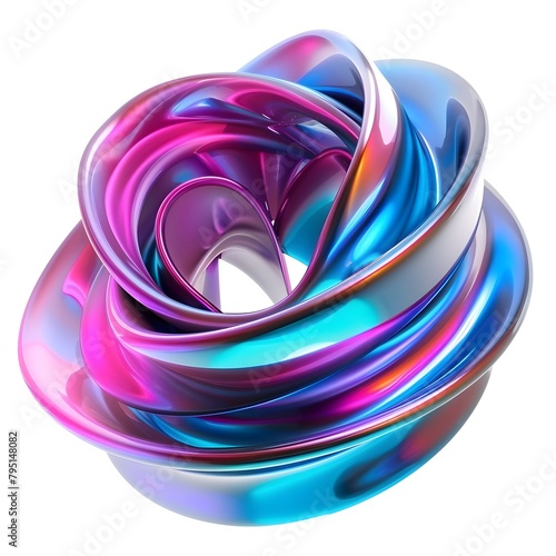 blue and purple ribbon isolated on white AI generated