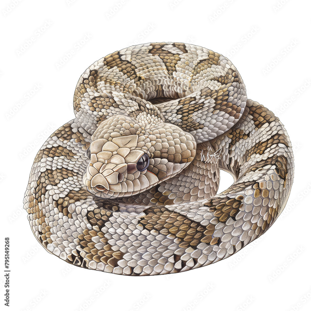 Western Diamondback rattlesnake coiled isolated on Transparent Background, without background .PNG Western Diamondback rattlesnake coiled isolated on Transparent Background, without background .PNG