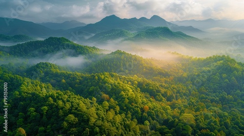 Aerial View of Autumn Forest