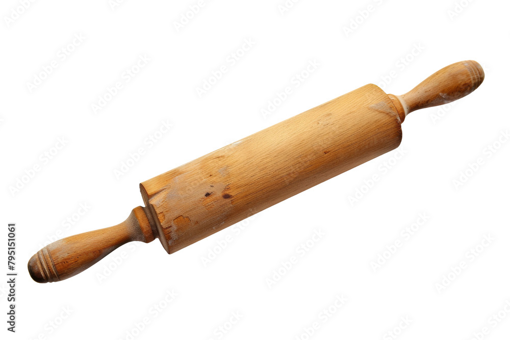 Rolling Pin On Transparent Background.