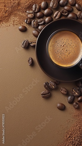Cup of Coffee Surrounded by Coffee Beans