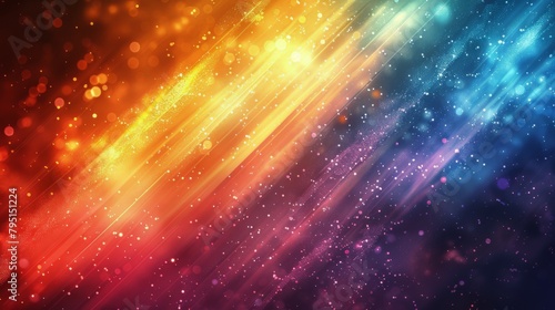Rainbow Colored Background With Stars