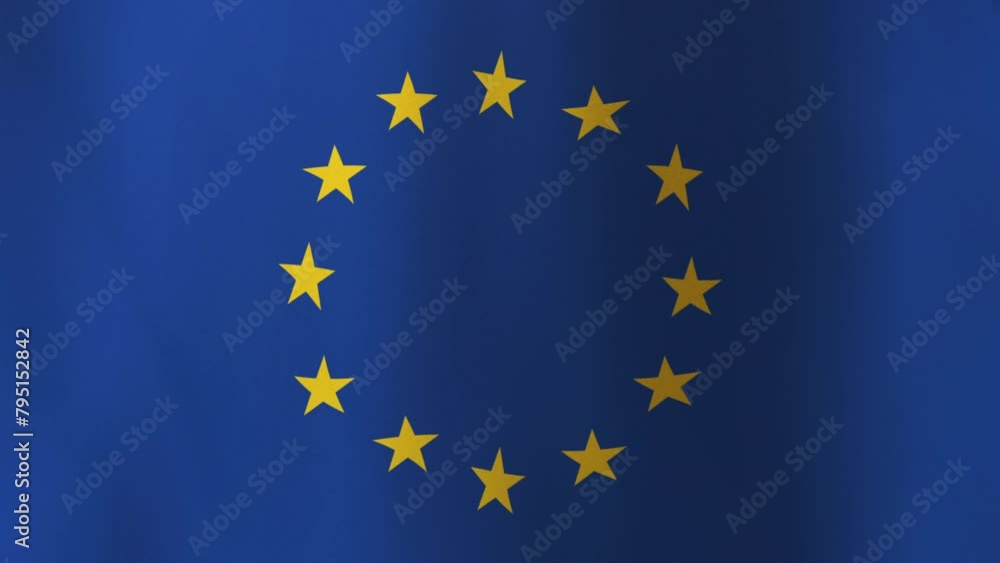 Waving Flag of EU, 4K Seamless Loop Animation. European Union Flag 3d Flowing Cloth Motion Graphics Backdrop for Social Media, Streaming and Channels Waving Flag of EU, 4K Seamless Loop Animation. European Union Flag 3d Flowing Cloth Motion Graphics Backdrop for Social Media, Streaming and Channels