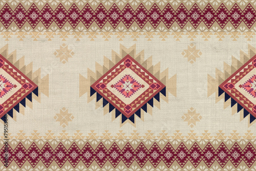 American ethnic native pattern. Geometric ethnic seamless pattern traditional. American, Mexican style. Design for background, wallpaper, illustration, fabric, clothing, carpet, textile, batik, embroi