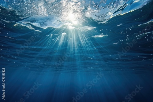 Underwater beauty sunlight sea outdoors.