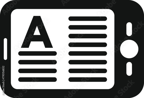 Reading new digital book icon simple vector. Modern device. Web bookstore