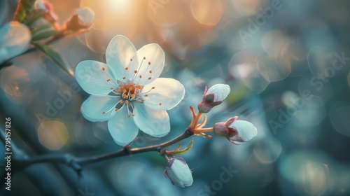 Eternal hope symbolized in the delicate bloom of a flower in spring