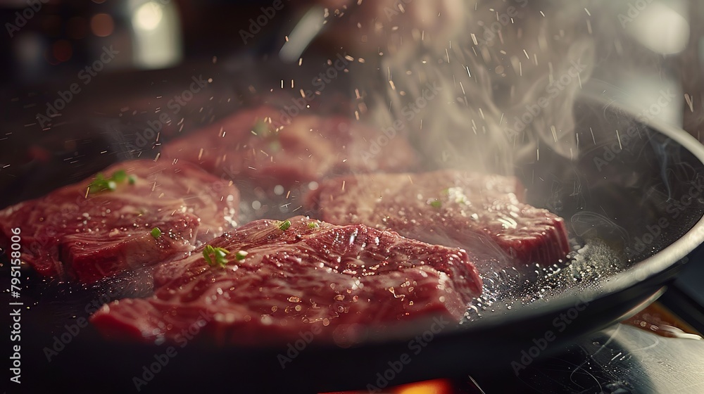 A perfectly cooked beef and ready to serve A perfectly cooked beef and ready to serve