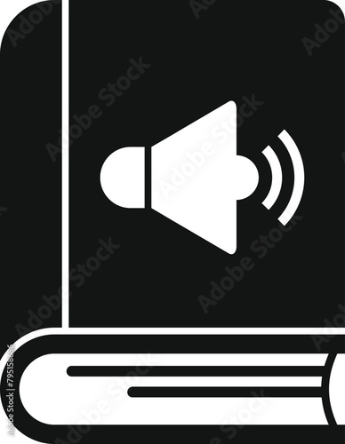 Online audiobook store icon simple vector. Media literature. App learning