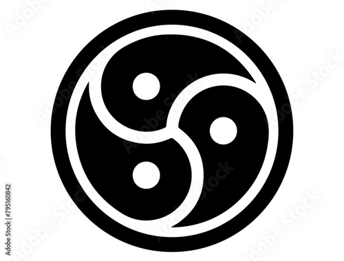 Triskelion symbol silhouette vector art