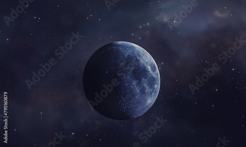 space background planet moonlight and stars © Kateryna Altanchenko