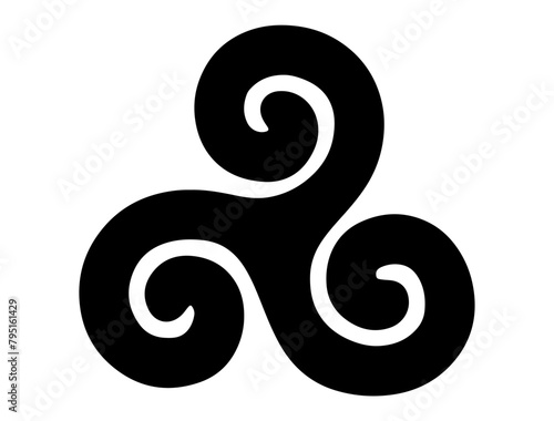 Triskelion symbol silhouette vector art