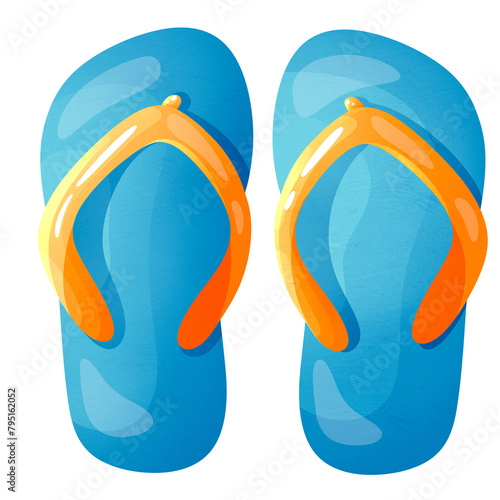 Flip flops for tourists who came to sea holidays and want to visit hot beach or swim in ocean