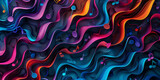 Psychedelic retro groove waves background