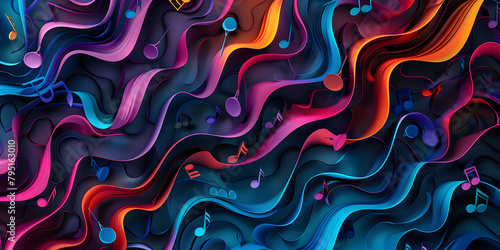 Psychedelic retro groove waves background photo