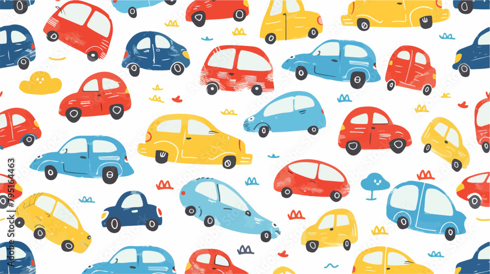 Childrens pattern with cars. cars for childrens cloth