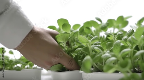 Organic hydroponic vegetable growing in hydroponic farm.